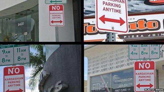 No Kardashian parking sign