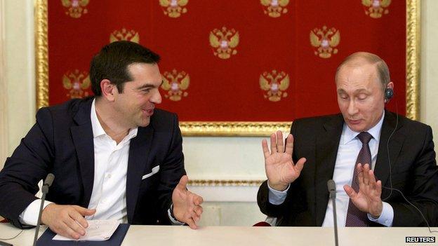 Mr Tsipras and Mr Putin