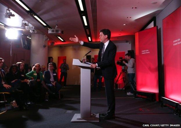 Labour leader Ed Miliband speaks as he launches his party's education manifesto in London