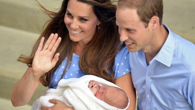 William and Kate after the birth of Prince George