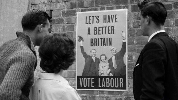 Vote Labour election poster from 1959