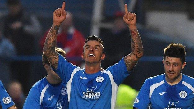 Derek Lyle celebrates scoring for Queen of the South