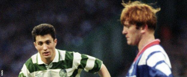 John Collins (left) faced current Rangers manager Stuart McCall in many Old Firm games