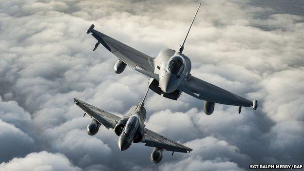 Typhoon and Mirage jets