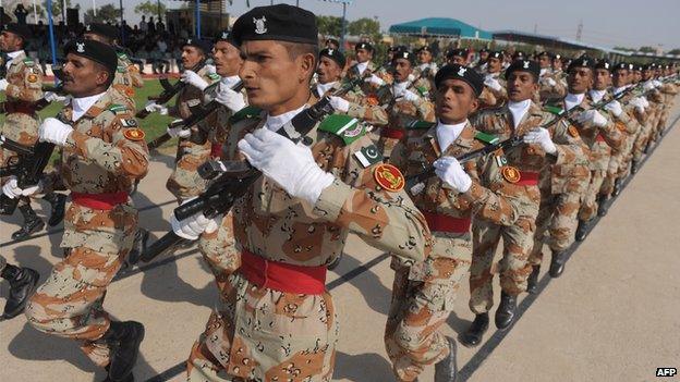 Pakistani paramilitary rangers parade, November 2014