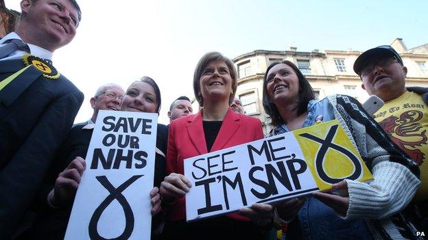 SNP leader Nicola Sturgeon campaigning in Stirling