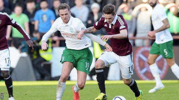 Hibs and Hearts do battle at Tynecastle