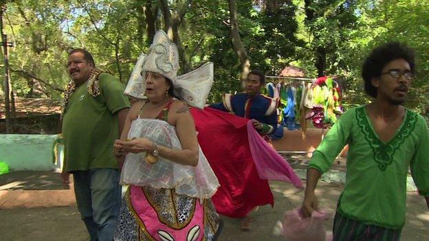 Performers in costume