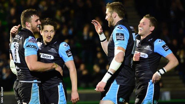 Glasgow Warriors are four points clear at the top of the Pro12 table