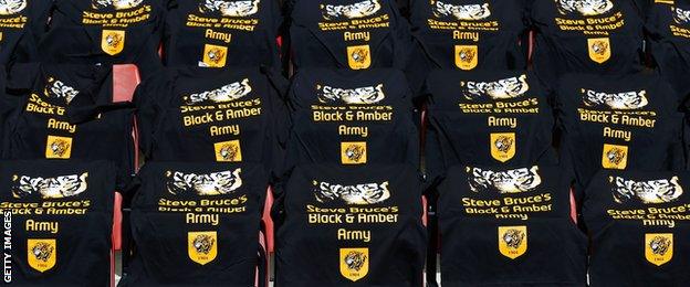 T-shirts left for Hull City fans at Southampton