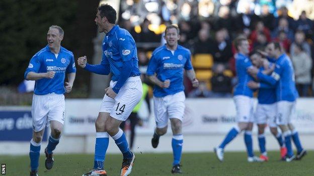 St Johnstone players celebrating