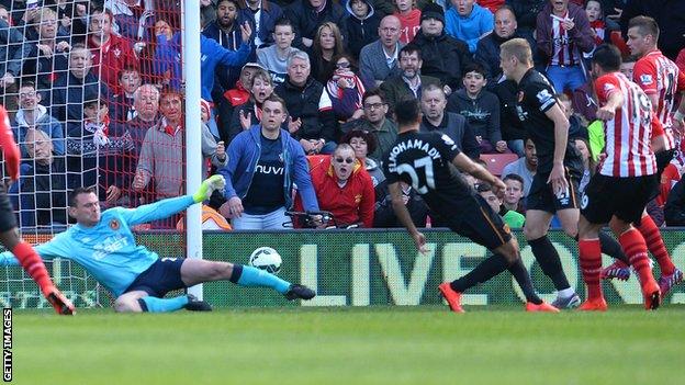 Graziano Pelle scores for Southampton against Hull