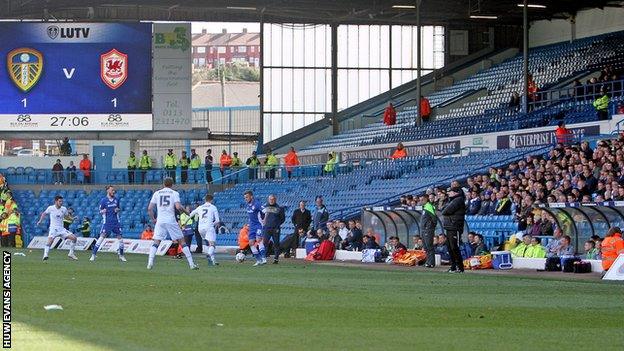 The empty seats in the away section at Elland Road were clear to see for the Leeds v Cardiff game