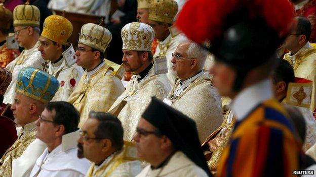 Members of the Armenian clergy at the ceremony - 12 April