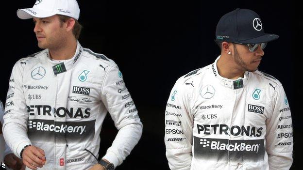 Nico Rosberg and Lewis Hamilton