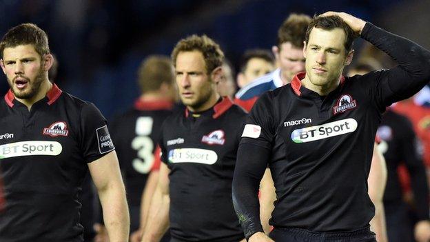 Edinburgh pair Ross Ford and Tim Visser show their disappointment