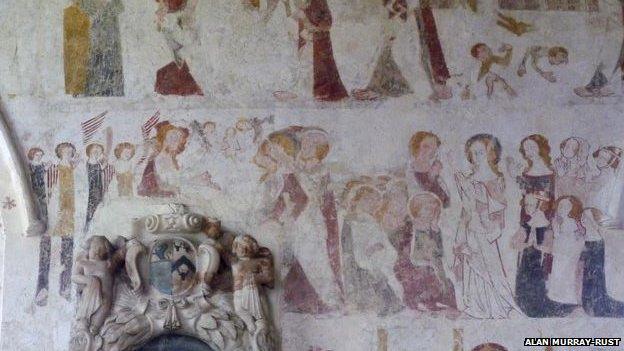 Medieval wall paintings in St Mary's Church in Chalgrove