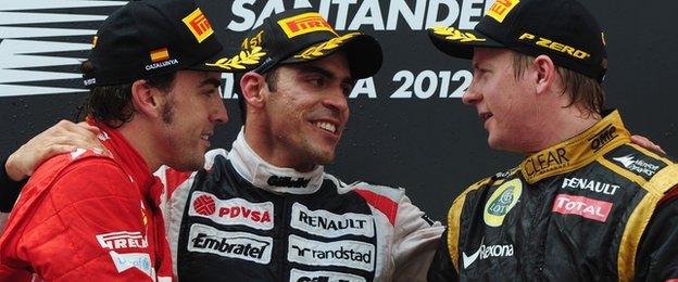 Pastor Maldonado, Fernando Alonso & Kimi Raikkonen