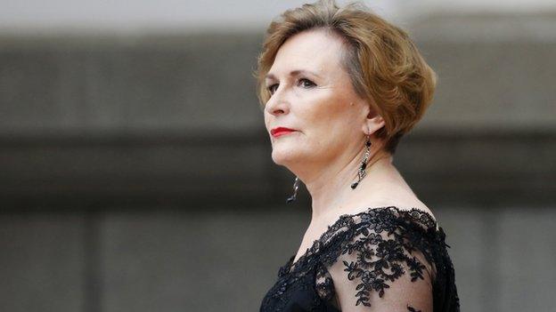 Democratic Alliance (DA) leader Helen Zille arrives for President Jacob Zuma's Sate of the Nation address on 12 February 2015