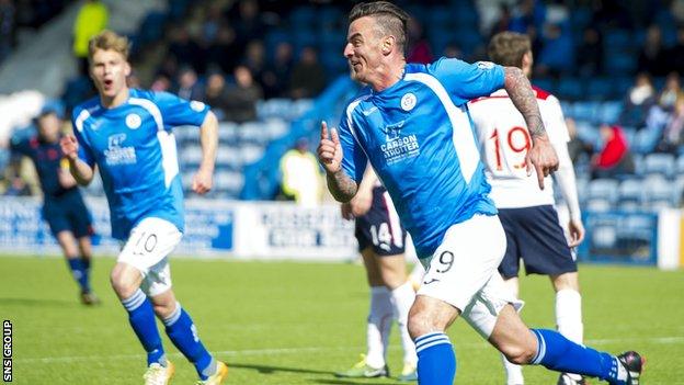 Derek Lyle celebrates his first-half volley