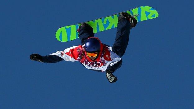 Billy Morgan competing at the 2014 Winter Olympics