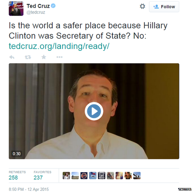 Tweet from Ted Cruz