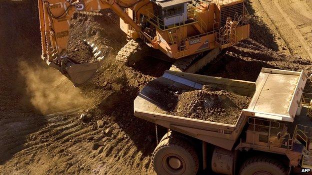 Iron ore being loaded at a mine in Pilbara