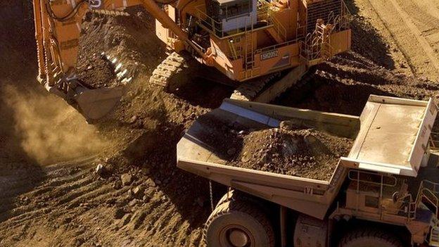 Iron ore being loaded at a mine in Pilbara