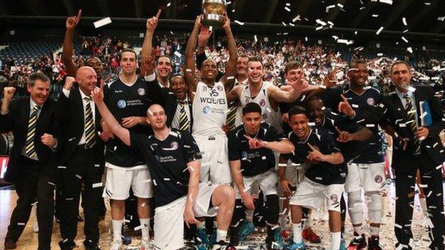 Worcester Wolves celebrate victory