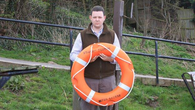 Scott Mason with life ring