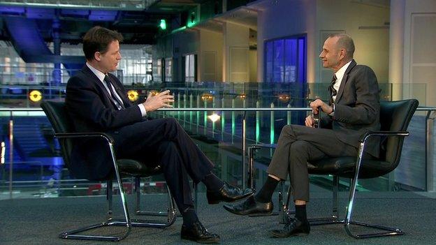 Nick Clegg and Evan Davis