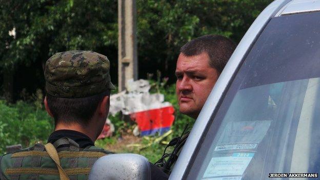 Part of the front of the plane landed in the main street of Petropavlivka