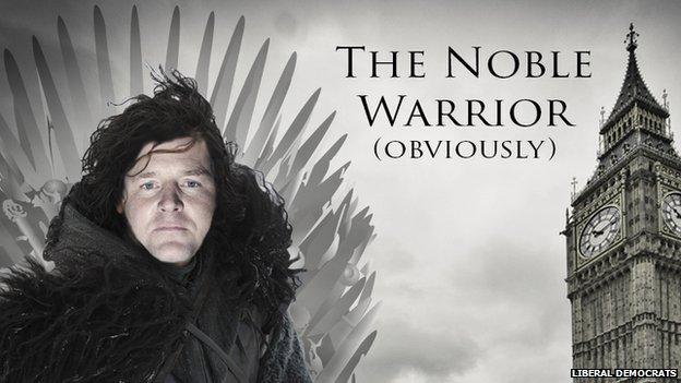 Nick Clegg as Jon Snow from Game of Thrones