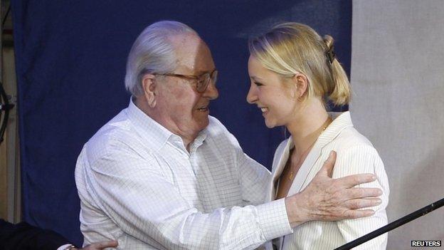 Jean Marie le Pen with granddaughter Marion - 13 April