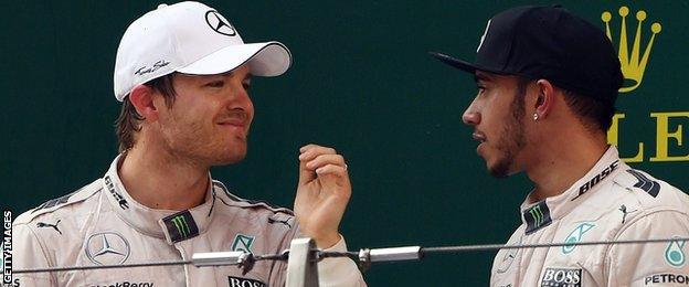 Nico Rosberg and Lewis Hamilton