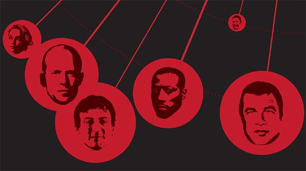 Detail from infographic on Hollywood action stars' deadliniess - by David McCandless 'Knowledge is Beautiful'