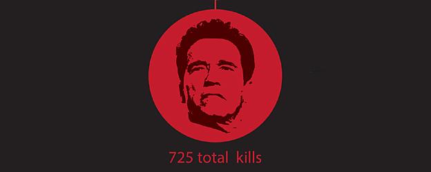 Detail from infographic on Hollywood action stars' deadliniess - by David McCandless 'Knowledge is Beautiful'