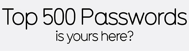 Detail from infographic on the top 500 English language passwords - by David McCandless 'Knowledge is Beautiful'