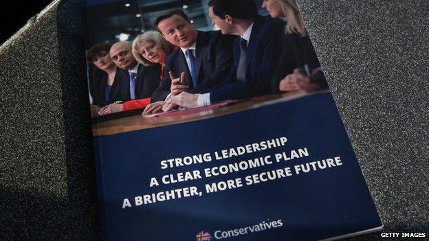 Conservative election manifesto front page