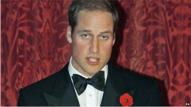 The Duke of Cambridge making a speech as he attends a dinner on Thursday