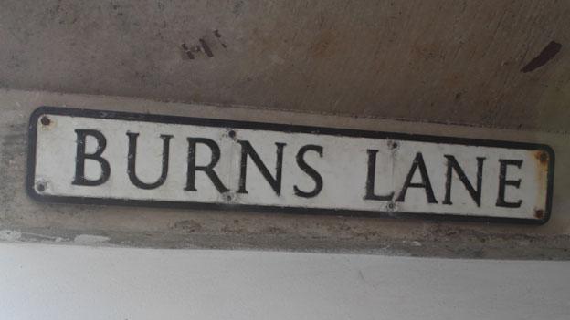 Burns Lane road sign