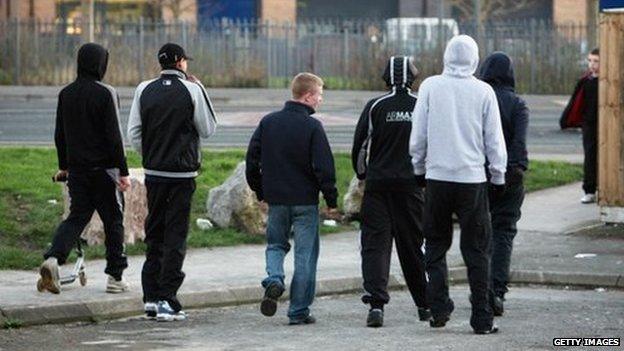 Group of youths on street