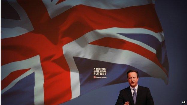 David Cameron and Union flag