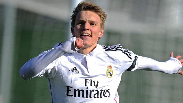 Martin Odegaard in action for Castilla