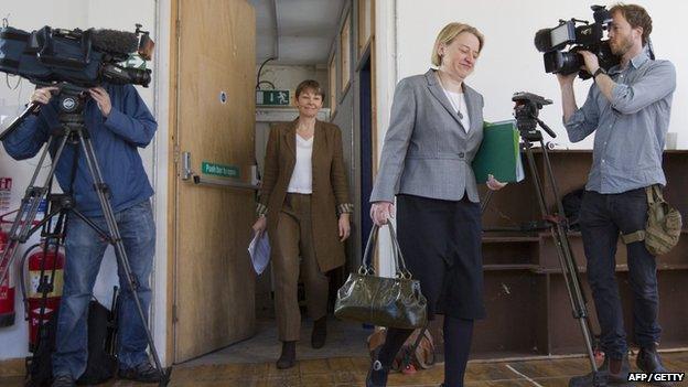 Natalie Bennett and Caroline Lucas