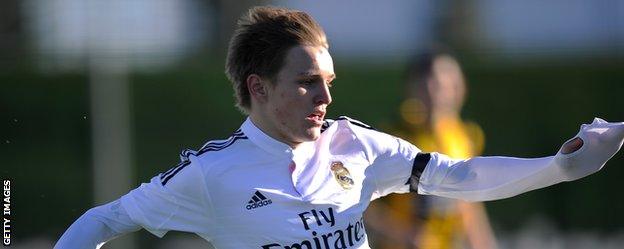 Martin Odegaard in action for Castilla