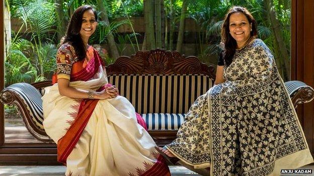 Ally Matthan and Anju Maudgal Kadam vowed to wear saris 100 times over the course of a year - their challenge was quickly taken up by other Indian women