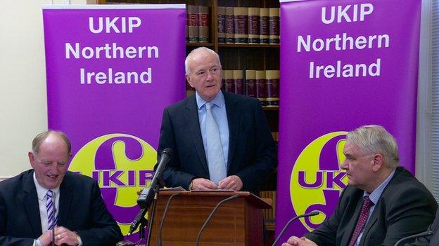 David McNarry launched UKIP's Northern Ireland manifesto in Stormont's Parliament Buildings