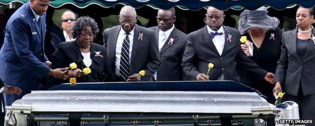 Mourners at Walter Scott's funeral