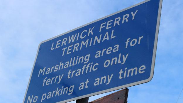 Lerwick Ferry terminal sign